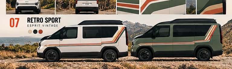 Covering Retro Sport sur Kia PV5 — visuel conceptuel