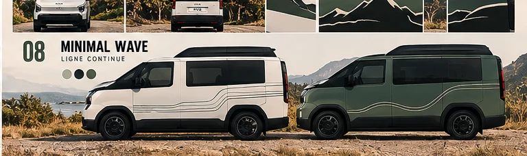 Covering Minimal Wave sur Kia PV5 — visuel conceptuel
