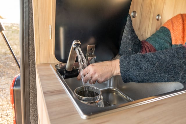 Évier du meuble cuisine de l'Aventourer Origin X2