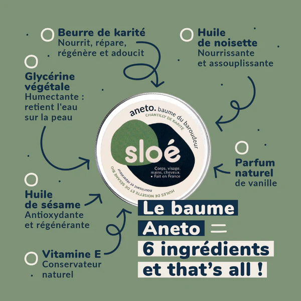 Baume nourrissant et réparateur – Aneto – 30ml – Sloé