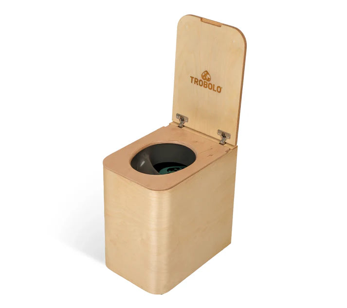 Toilette sèche Trobolo TeraBlœm Plus – Kit complet en bois, sans odeur, pour usage intérieur