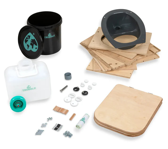 Toilette sèche Trobolo TeraBlœm – Kit complet en bois, sans odeur, pour usage intérieur